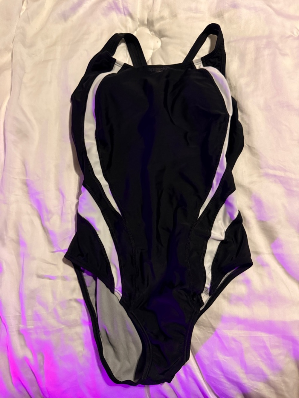 Speedo Black and White Girls' One-Piece Swimsuit